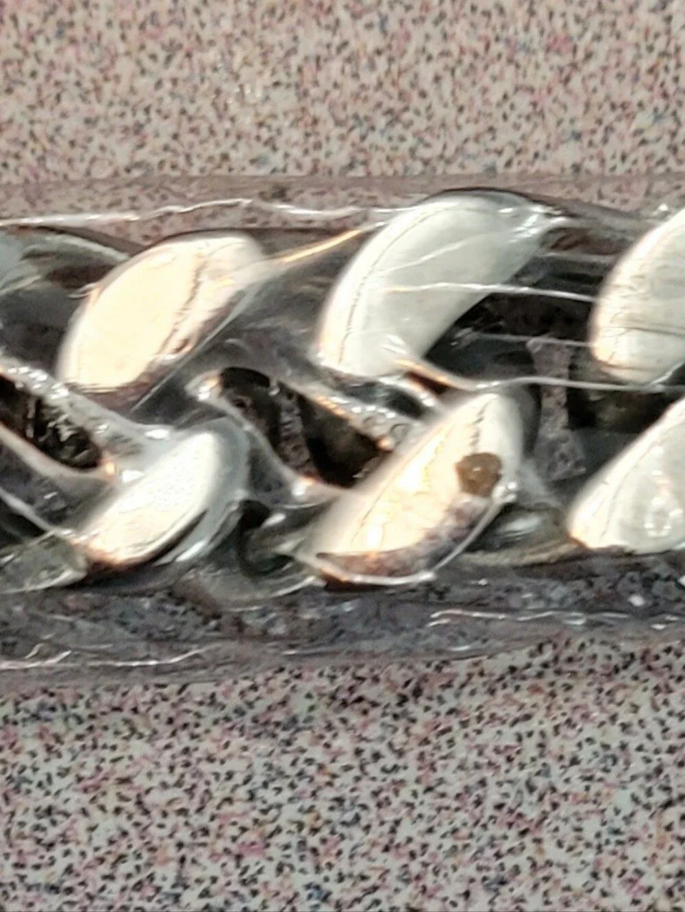 New. Mens Cuban Valknut Stainless Steel 7.5 Thick Silver Cuban Link Bracelet.